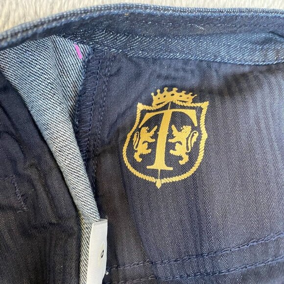 Talbots Womens Heritage Jeans 10P/30 Flared Casual Retro Blue Denim Dark Wash - Picture 10 of 14